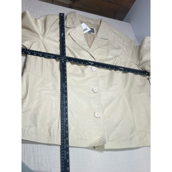 NWT Jessica London Leather Blazer Plus Size‎ 26W Beige 100% Genuine Leather - Picture 5 of 10